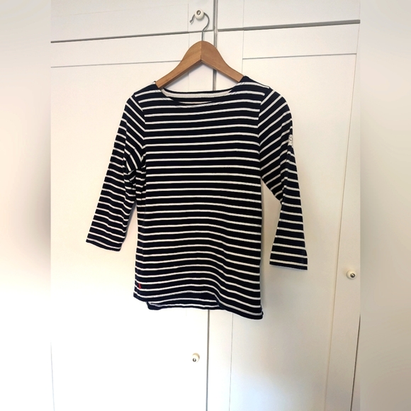 Joules Mariners premium grade stripes white navy size 8 - Picture 2 of 7